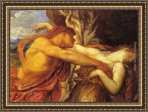 George Frederick Watts Framed Paintings - Orpheus and Eurydice detail by George Frederick Watts