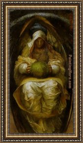 George Frederick Watts Framed Paintings - The Recording Angel by George Frederick Watts