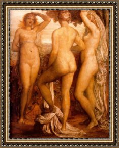 Frederick Framed Paintings - The Three Graces by George Frederick Watts