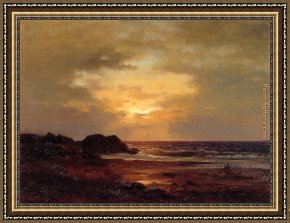 Hamlet Play Scene Framed Paintings - Coast Scene by George Inness