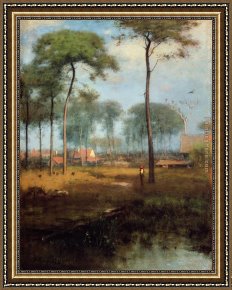 Early Winter in The Sierra Nevada Framed Paintings - Early Morning Tarpon Springs by George Inness