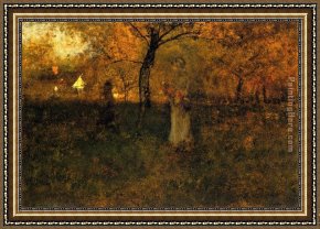 The Pear Orchard Framed Paintings - In the Orchard, Milton by George Inness