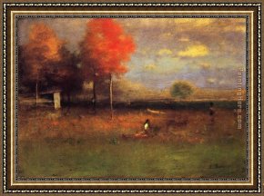 Summer Framed Paintings - Indian Summer by George Inness