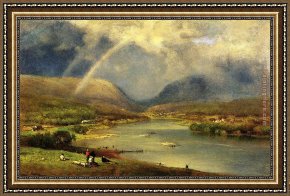 St Peter Walking on The Water Framed Paintings - The Delaware Water Gap by George Inness