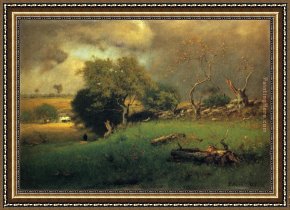 Storm Framed Paintings - The Storm by George Inness