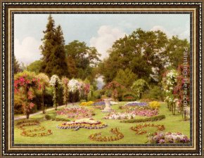 The Rose Garden Framed Paintings - The Rose Garden by George Marks
