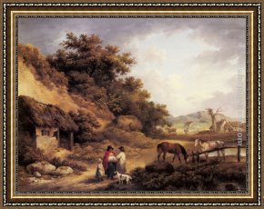 The Gossip Framed Paintings - Wayside Gossips by George Morland
