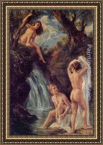 Vague Et La Perle Framed Paintings - El baño de las ninfas by George Owen Wynne Apperley