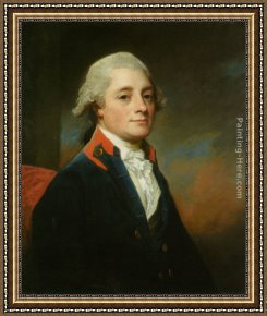 George Romney Framed Paintings - Portrait of James Oliver by George Romney