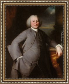 George Romney Framed Paintings - Portrait of William Gillison of Melling, Lancashire by George Romney