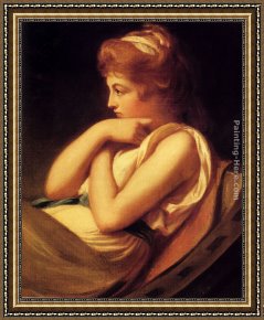 George Romney Framed Paintings - Serena In Contemplation by George Romney