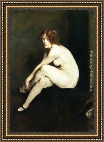 Malvern Hall Framed Paintings - Nude Girl, Miss Leslie Hall by George Wesley Bellows