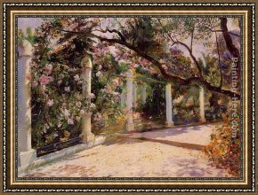 Antoine Framed Paintings - Almond Trees, Algiers by Georges Antoine Rochegrosse
