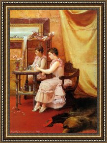 Toilette Framed Paintings - La Toilette by Georges Croegaert