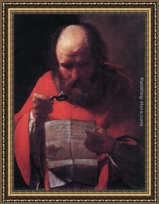 Saint George And The Dragon Framed Paintings - Saint Jerome Reading by Georges de La Tour