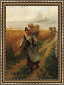 Bringing in The Hay Framed Paintings - Bringing in the Harvest by Georges Laugee