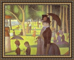 Design for The Grande Galerie in The Louvre Framed Paintings - A Sunday on La Grande Jatte Detail by Georges Seurat