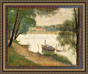 Design for The Grande Galerie in The Louvre Framed Paintings - Gray weather Grande Jatte by Georges Seurat