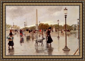 Place De La Concorde Framed Paintings - Place De La Concorde by Georges Stein