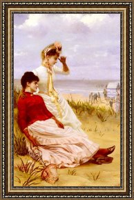 Hendrikus Van Den Sande Bakhuyzen Framed Paintings - By The Sea by Georges van den Bos