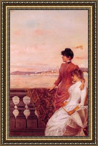 Hendrikus Van Den Sande Bakhuyzen Framed Paintings - On the Balcony by Georges van den Bos