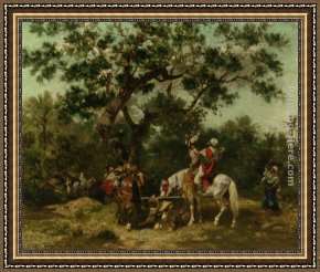 Food Framed Paintings - Gathering Food by Georges Washington