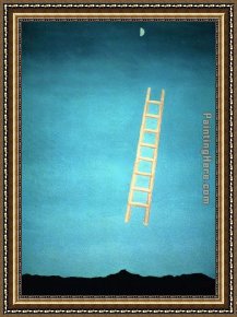 Tavern of The Crescent Moon Framed Paintings - Ladder to the Moon by Georgia O'Keeffe