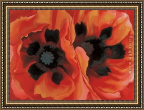 Poppies Framed Paintings - Oriental Poppies by Georgia O'Keeffe
