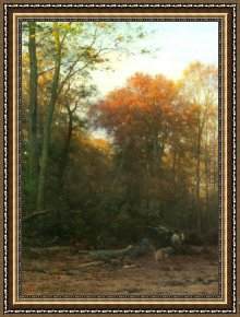 Julius Jacobus Van De Sande Bakhuyzen Framed Paintings - A Woodcutter at Work by Geraldine Jacoba Van De Sande Bakhuyzen