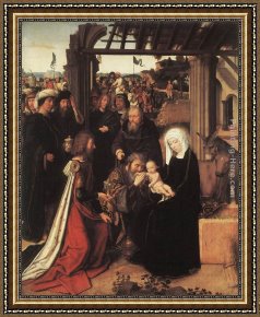 Triptych of The Adoration of The Magi Framed Paintings - Adoration of the Magi by Gerard David