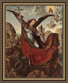 St Wolfgang Altarpiece Resurrection of Lazar Framed Paintings - Altarpiece of St Michael by Gerard David