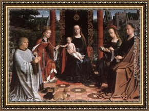 The Mystic Marriage of St. Catherine Framed Paintings - The Mystic Marriage of St Catherine by Gerard David