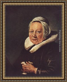 Portrait of a Woman Framed Paintings - Portrait of an Old Woman by Gerrit Dou