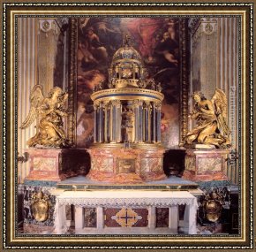 Gian Lorenzo Bernini Framed Paintings - Altar of the Cappella del Sacramento by Gian Lorenzo Bernini