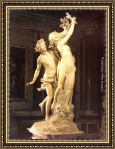 Lorenzo Framed Paintings - Apollo and Daphne by Gian Lorenzo Bernini