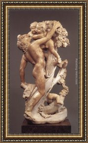 Lorenzo Framed Paintings - Bacchanal A Faun Teased by Children by Gian Lorenzo Bernini