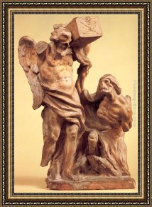 Gian Lorenzo Bernini Framed Paintings - Bozzetto of Time Arrested by Death by Gian Lorenzo Bernini