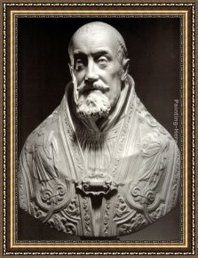 Lorenzo Framed Paintings - Bust of Pope Gregory XV by Gian Lorenzo Bernini