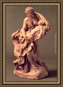 Charity Framed Paintings - Charity by Gian Lorenzo Bernini