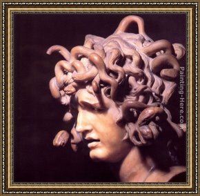 Lorenzo Framed Paintings - Medusa by Gian Lorenzo Bernini
