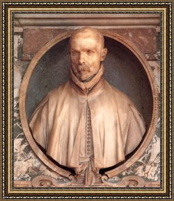 Gian Lorenzo Bernini Framed Paintings - Portrait Bust of Pedro de Foix Montoya by Gian Lorenzo Bernini