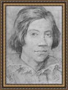 Portrait of a Young Man (detail) Framed Paintings - Portrait of a Young Man by Gian Lorenzo Bernini