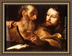 The Incredulity of Saint Thomas Framed Paintings - Saint Andrew and Saint Thomas by Gian Lorenzo Bernini