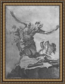 Penitent Magdalen Framed Paintings - St Jerome Penitent by Gian Lorenzo Bernini