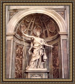 Lorenzo Framed Paintings - St. Longinus by Gian Lorenzo Bernini