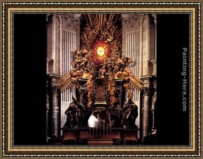 Lorenzo Framed Paintings - The Chair of Saint Peter by Gian Lorenzo Bernini