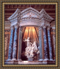 Saint Cosmas And Saint Damian Salvaged Framed Paintings - The Ecstasy of Saint Teresa by Gian Lorenzo Bernini