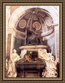 Lorenzo Framed Paintings - Tomb of Pope Urban VIII by Gian Lorenzo Bernini