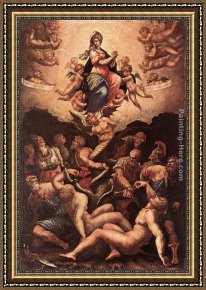 Allegory of Virtue Framed Paintings - Allegory of the Immaculate Conception by Giorgio Vasari