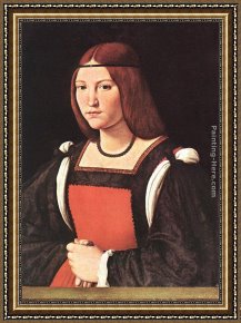 Antonio Paoletti Framed Paintings - Portrait of a Young Woman by Giovanni Antonio Boltraffio